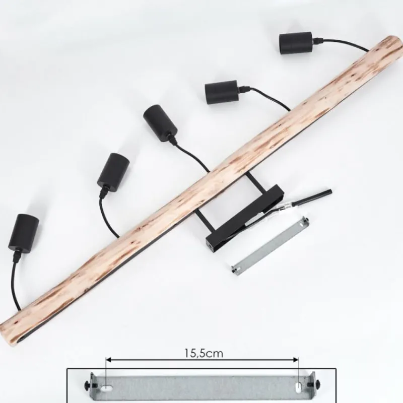 hofstein Plafonnier Soungou Écru, Noir, 5 lumières