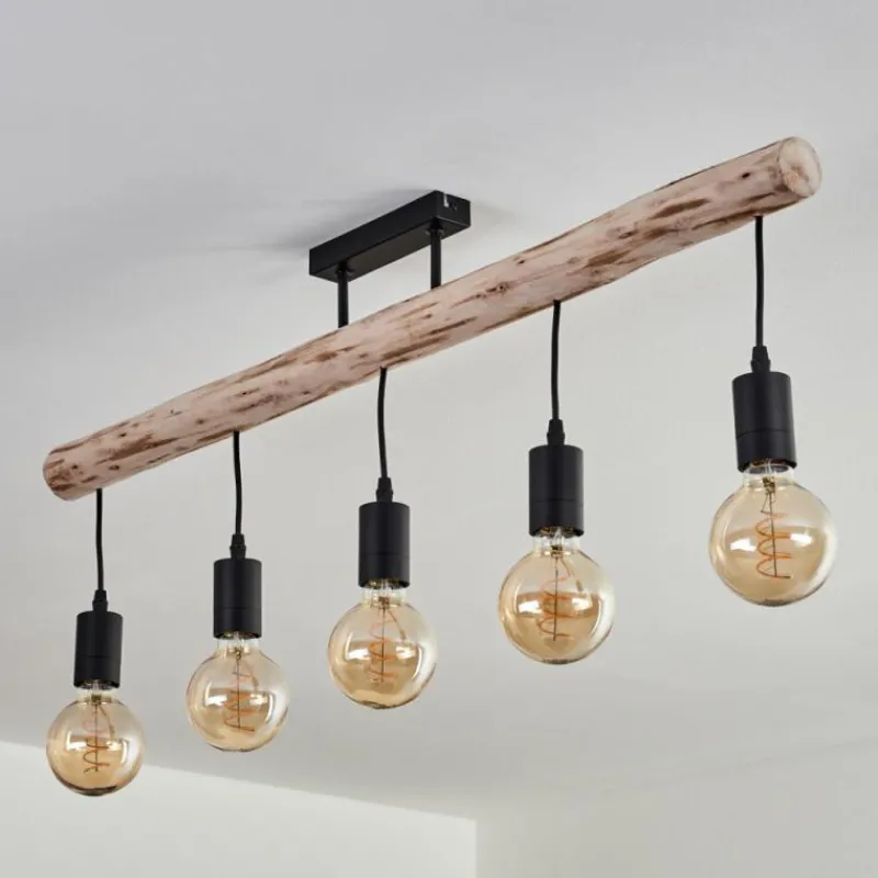 hofstein Plafonnier Soungou Écru, Noir, 5 lumières