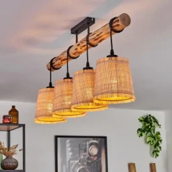 Luminaires Scandinaves-hofstein Plafonnier Soungou Écru, Noir, 4 lumières