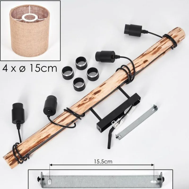 Lampes En Tissu-hofstein Plafonnier Soungou Écru, Noir, 4 lumières