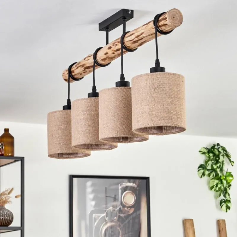 Lampes En Tissu-hofstein Plafonnier Soungou Écru, Noir, 4 lumières