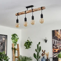 Luminaires Scandinaves-hofstein Plafonnier Soungou Écru, Noir, 4 lumières