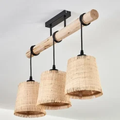 Luminaires Scandinaves-hofstein Plafonnier Soungou Écru, Noir, 3 lumières