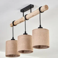 Lampes En Tissu-hofstein Plafonnier Soungou Écru, Noir, 3 lumières