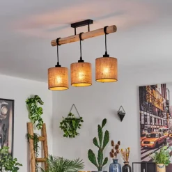 Lampes En Tissu-hofstein Plafonnier Soungou Écru, Noir, 3 lumières