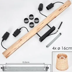 Luminaires Scandinaves-hofstein Plafonnier Soungou Écru, Noir, 4 lumières