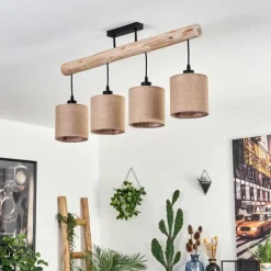 Lampes En Tissu-hofstein Plafonnier Soungou Écru, Noir, 4 lumières