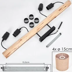 Lampes En Tissu-hofstein Plafonnier Soungou Écru, Noir, 4 lumières