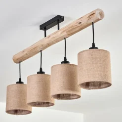 Lampes En Tissu-hofstein Plafonnier Soungou Écru, Noir, 4 lumières