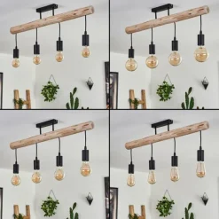 Luminaires Scandinaves-hofstein Plafonnier Soungou Écru, Noir, 4 lumières