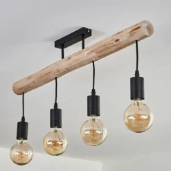 Luminaires Scandinaves-hofstein Plafonnier Soungou Écru, Noir, 4 lumières