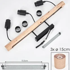 Lampes En Tissu-hofstein Plafonnier Soungou Écru, Noir, 3 lumières