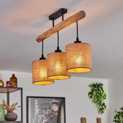 Lampes En Tissu-hofstein Plafonnier Soungou Écru, Noir, 3 lumières