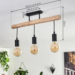 Luminaires Scandinaves-hofstein Plafonnier Soungou Écru, Noir, 3 lumières
