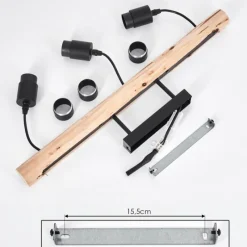 Luminaires Scandinaves-hofstein Plafonnier Soungou Écru, Noir, 3 lumières