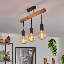 Luminaires Scandinaves-hofstein Plafonnier Soungou Écru, Noir, 3 lumières