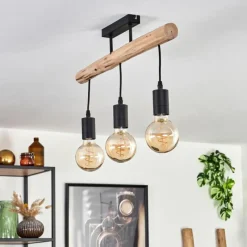 Luminaires Scandinaves-hofstein Plafonnier Soungou Écru, Noir, 3 lumières