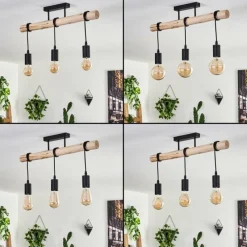 Luminaires Scandinaves-hofstein Plafonnier Soungou Écru, Noir, 3 lumières