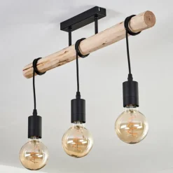 Luminaires Scandinaves-hofstein Plafonnier Soungou Écru, Noir, 3 lumières