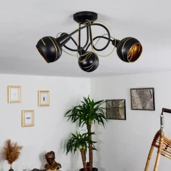 hofstein Plafonnier Southwest Or, Noir, 3 lumières