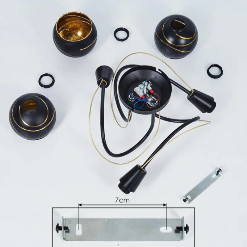 hofstein Plafonnier Southwest Or, Noir, 3 lumières