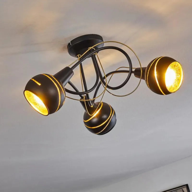 hofstein Plafonnier Southwest Or, Noir, 3 lumières