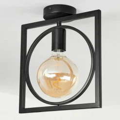 Lampes Industrielles-hofstein Plafonnier Srelau Noir, 1 lumière