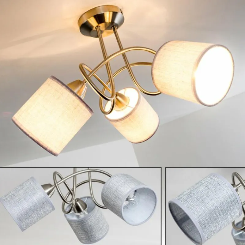 Lampes En Tissu-hofstein Plafonnier Stai Nickel mat, 3 lumières