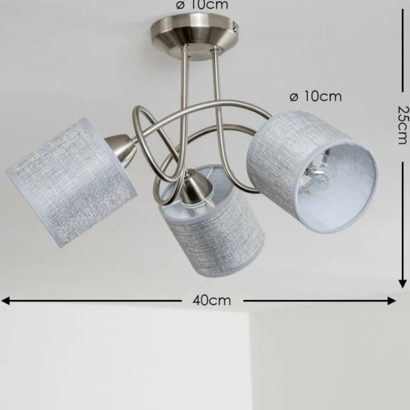 Lampes En Tissu-hofstein Plafonnier Stai Nickel mat, 3 lumières