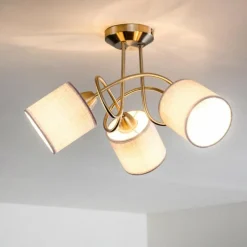 Lampes En Tissu-hofstein Plafonnier Stai Nickel mat, 3 lumières