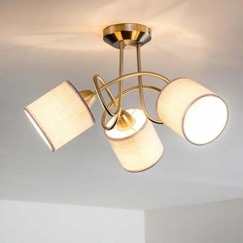Lampes En Tissu-hofstein Plafonnier Stai Nickel mat, 3 lumières