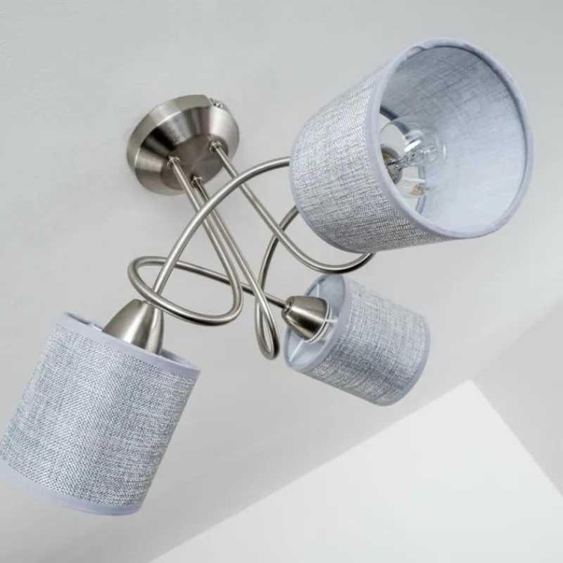 Lampes En Tissu-hofstein Plafonnier Stai Nickel mat, 3 lumières