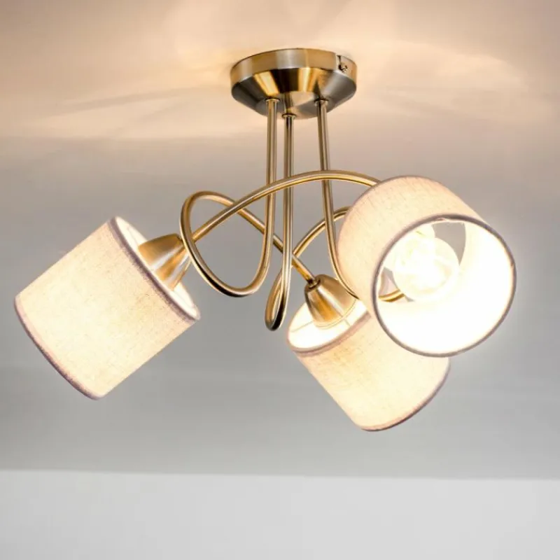 Lampes En Tissu-hofstein Plafonnier Stai Nickel mat, 3 lumières