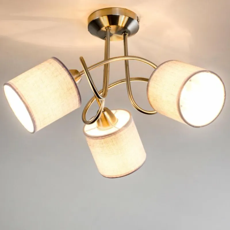 Lampes En Tissu-hofstein Plafonnier Stai Nickel mat, 3 lumières