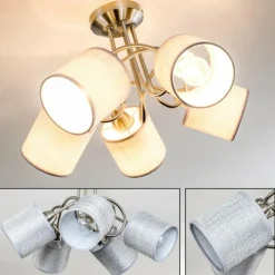 Lampes En Tissu-hofstein Plafonnier Stai Nickel mat, 5 lumières