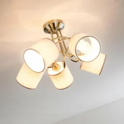 Lampes En Tissu-hofstein Plafonnier Stai Nickel mat, 5 lumières
