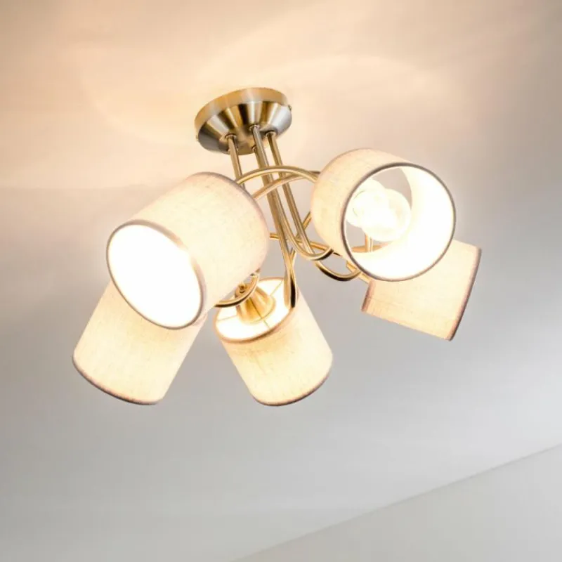 Lampes En Tissu-hofstein Plafonnier Stai Nickel mat, 5 lumières