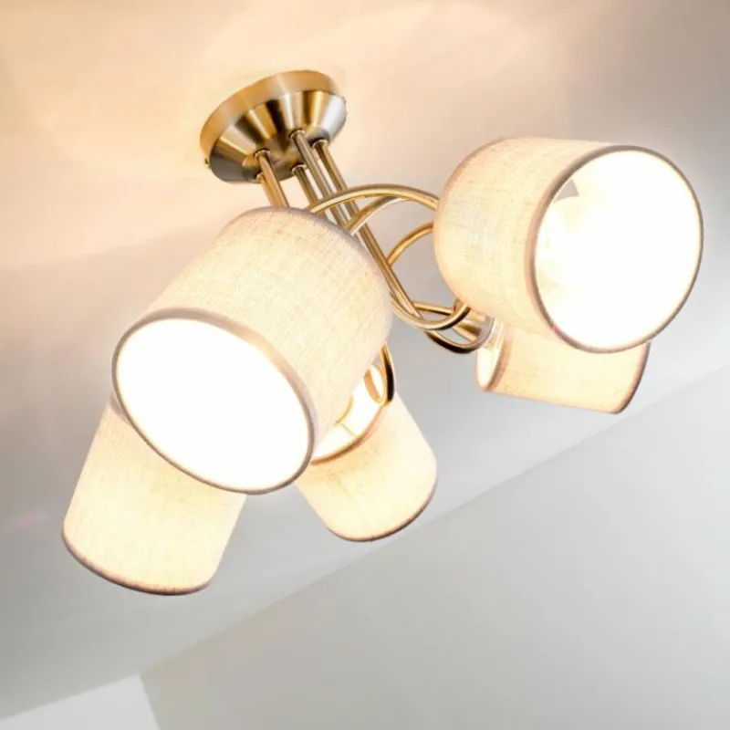 Lampes En Tissu-hofstein Plafonnier Stai Nickel mat, 5 lumières