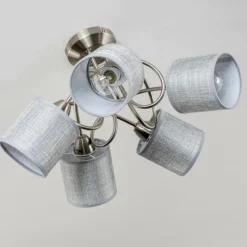 Lampes En Tissu-hofstein Plafonnier Stai Nickel mat, 5 lumières