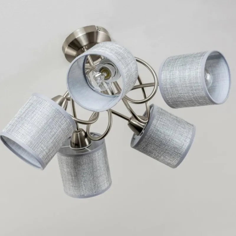 Lampes En Tissu-hofstein Plafonnier Stai Nickel mat, 5 lumières