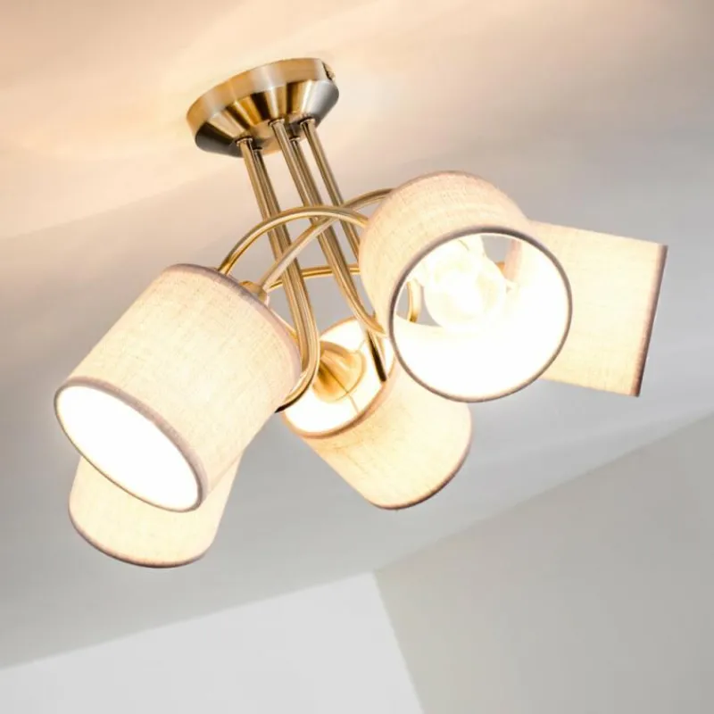 Lampes En Tissu-hofstein Plafonnier Stai Nickel mat, 5 lumières