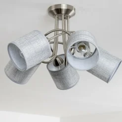 Lampes En Tissu-hofstein Plafonnier Stai Nickel mat, 5 lumières
