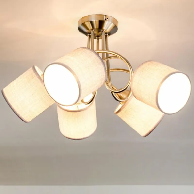 Lampes En Tissu-hofstein Plafonnier Stai Nickel mat, 5 lumières