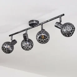 hofstein Plafonnier Stavik Noir, Argenté, 4 lumières