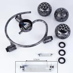 Lampes Industrielles-hofstein Plafonnier Stavik Noir, Argenté, 3 lumières