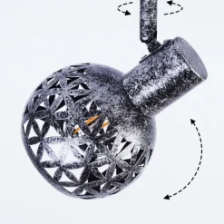 Lampes Industrielles-hofstein Plafonnier Stavik Noir, Argenté, 3 lumières