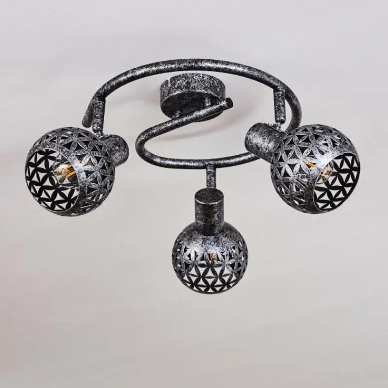 Lampes Industrielles-hofstein Plafonnier Stavik Noir, Argenté, 3 lumières