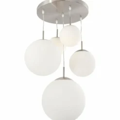 Luminaires Steinhauer Plafonnier Steinhauer BOLLIQUE Acier inoxydable, 5 lumières