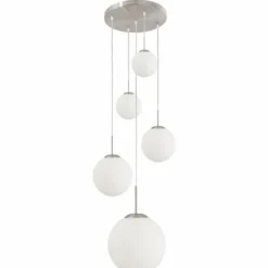 Luminaires Steinhauer Plafonnier Steinhauer BOLLIQUE Acier inoxydable, 5 lumières