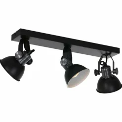 Lampes Industrielles-Luminaires Steinhauer Plafonnier Steinhauer Brooklyn Noir, 3 lumières